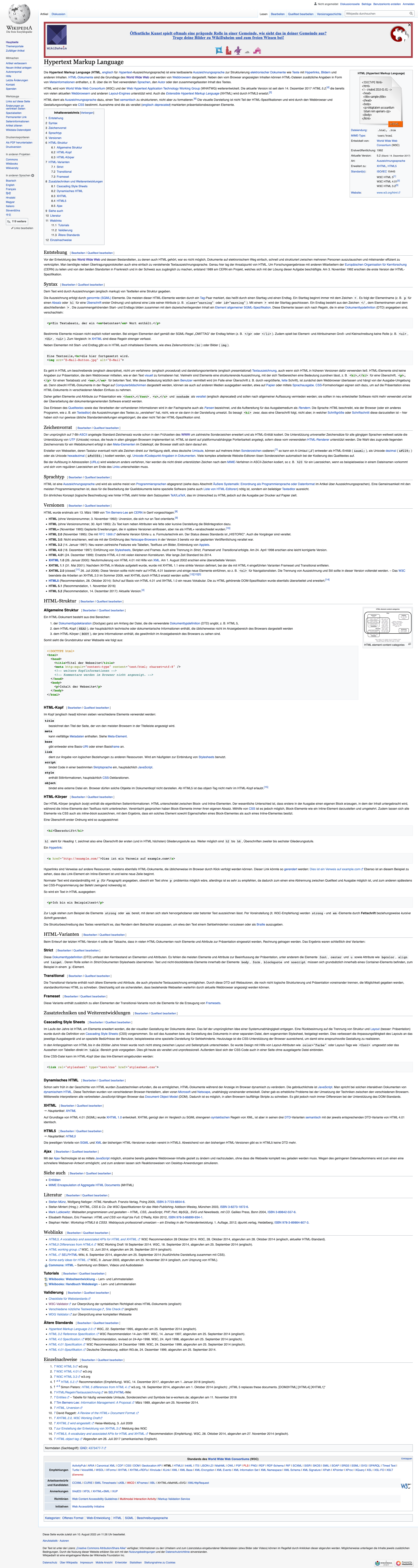 Ein Browser zeigt eine lange Webseite an