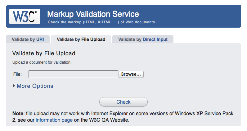 Abbildung 11: Der HTML-Validator des World Wide Web Consortiums