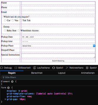 Demo: CSS Grid und Formular