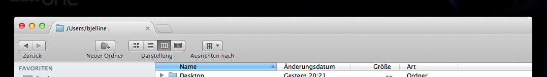 Abbildung: Finder zeigt Arbeitsverzeichnis